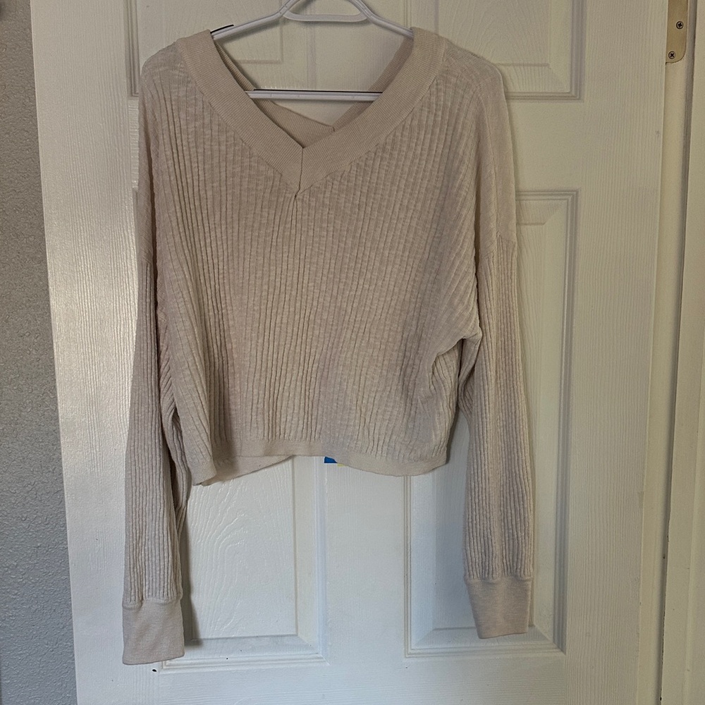 Elegant Beige V-Neck Sweater